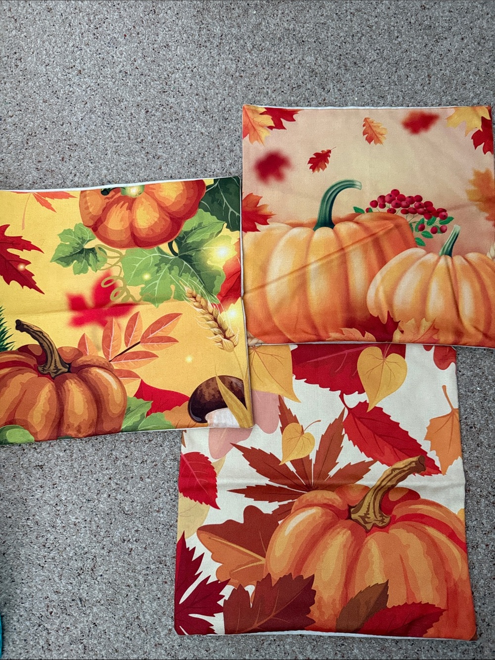 Autumn Pumpkin Decorative Pillow Covers - Orange Fall Leaves